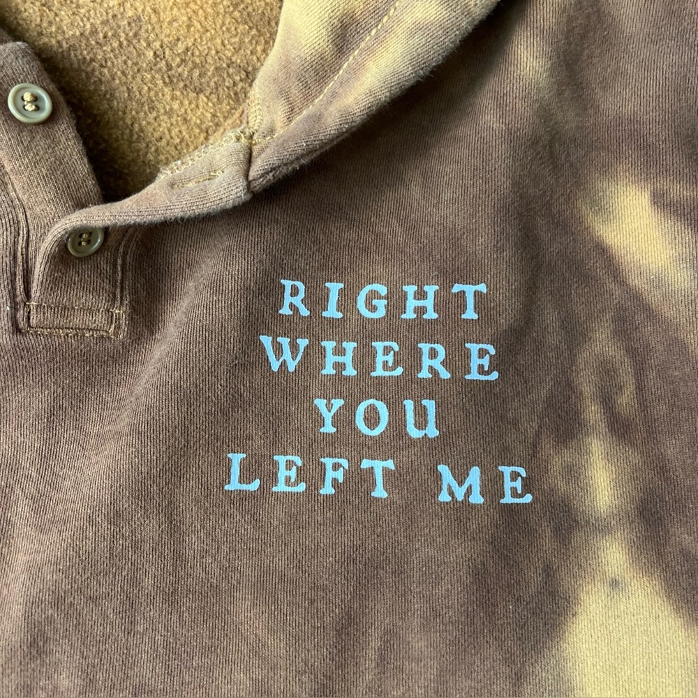 Taylor Swift Evermore Bleach Dyed Hoodie Right Where You Left Me Size L XL - Picture 4 of 8